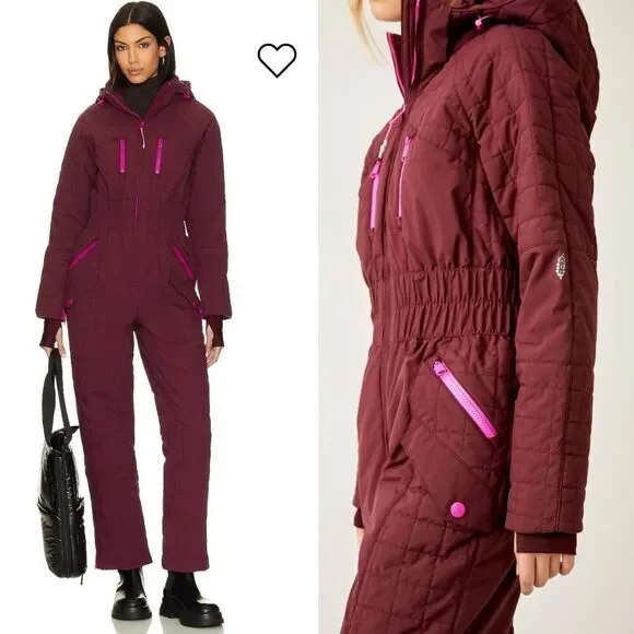 New! Free People Movement All Prepped Ski Suit in oxblood, size XL - Picture 3 of 16